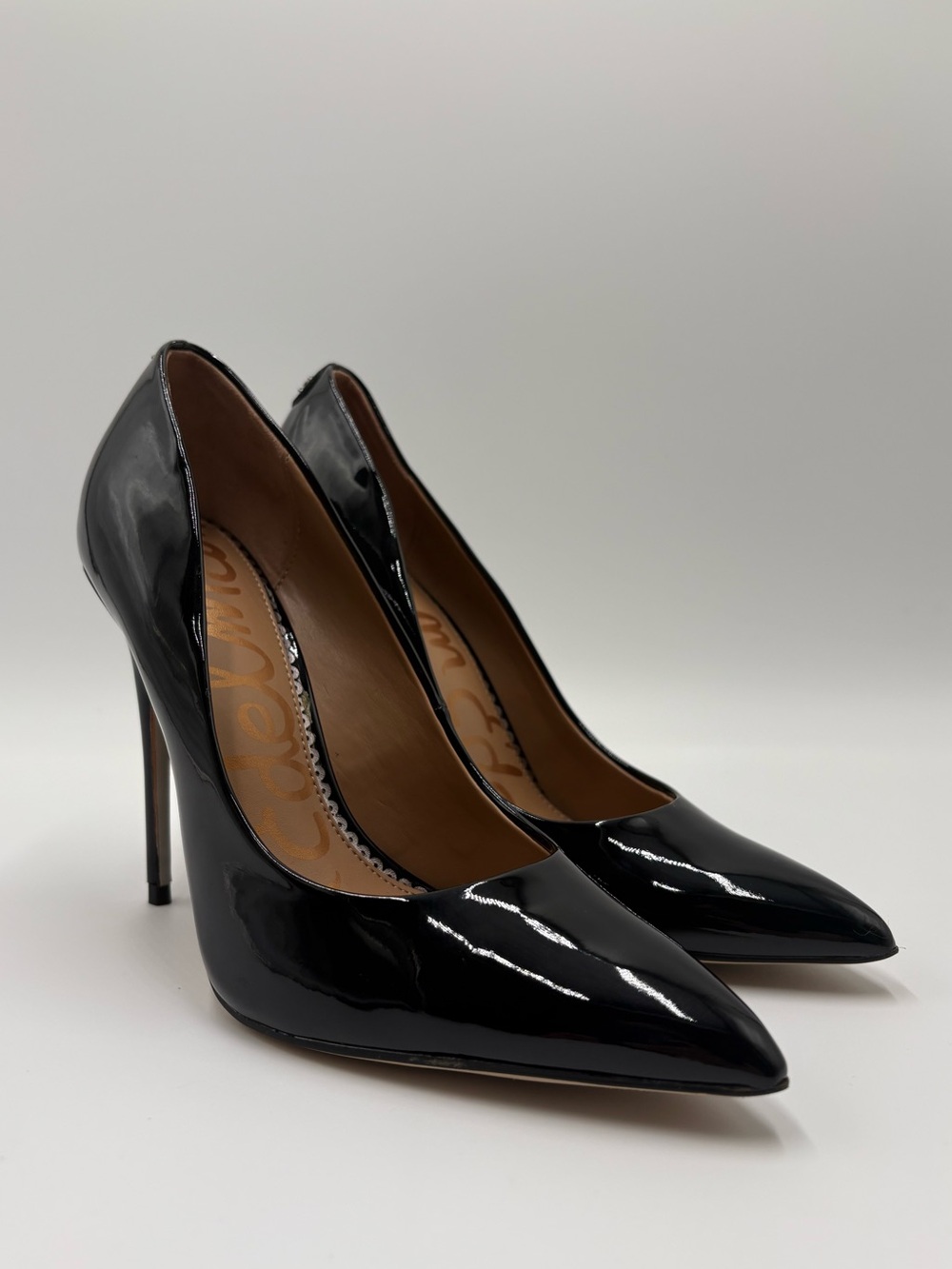 Sam Edelman Black Patent Pointed-Toe Stiletto Pumps
